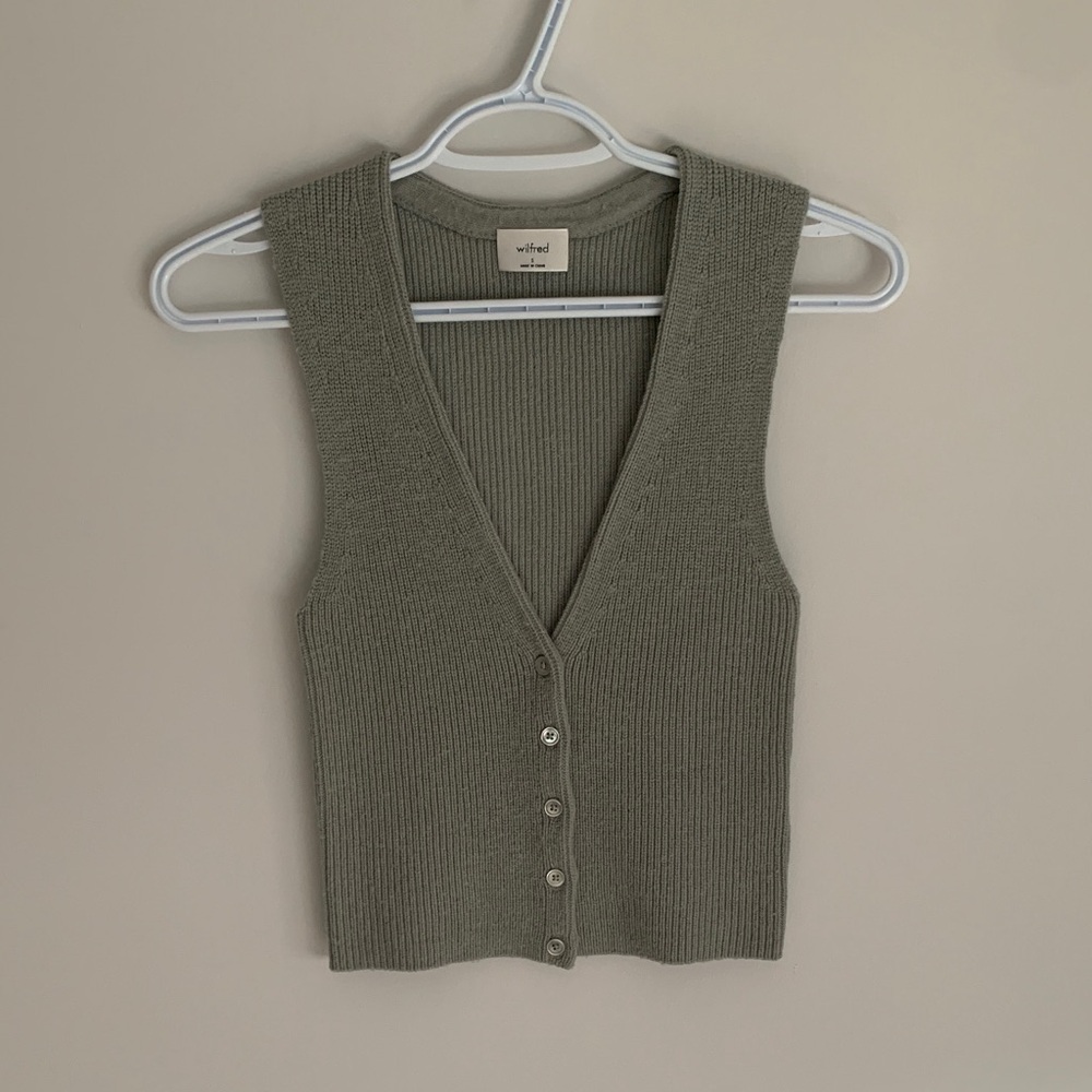 Aritzia Olive Green Knit Cardigan